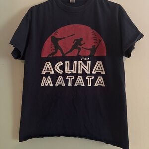 Acuña Matata Navy Graphic Tee Short Sleeved Men’s Medium 100% Cotton MLB Braves